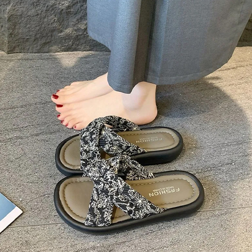 폭신 패턴 데일리 슬리퍼