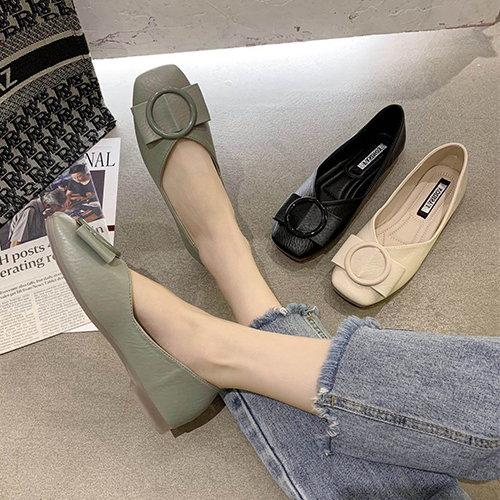 ◈[당일발송] 스퀘어 포인트 플랫 슈즈