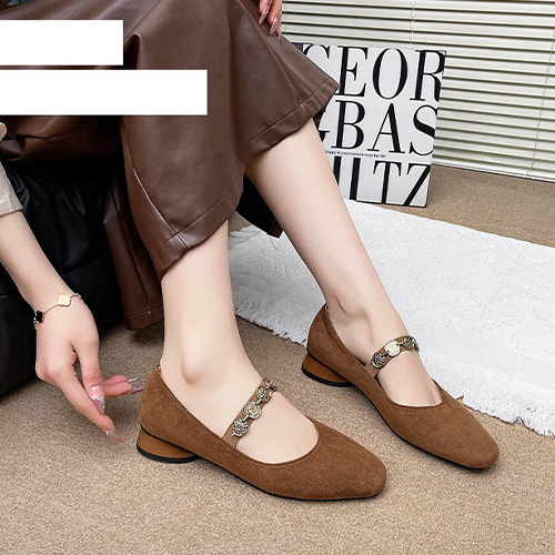 ◈[당일발송] 빈티지 스트랩 스웨이드 플랫슈즈