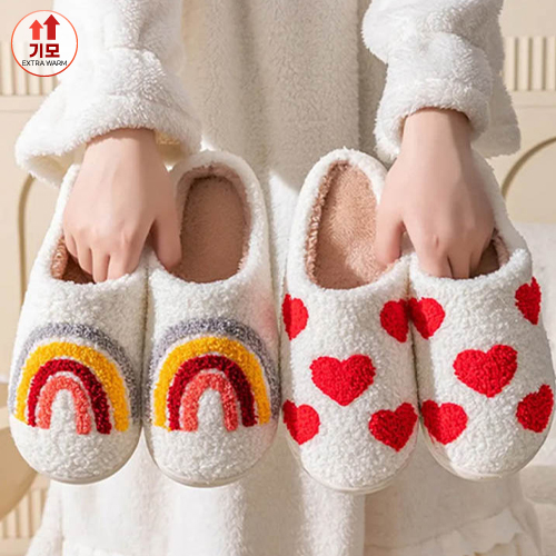 귀여운 패턴 겨울 보온 슬리퍼