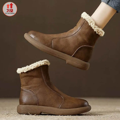빈티지 무드 양털 앵클 부츠