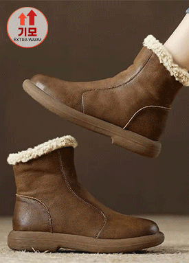 빈티지 무드 양털 앵클 부츠