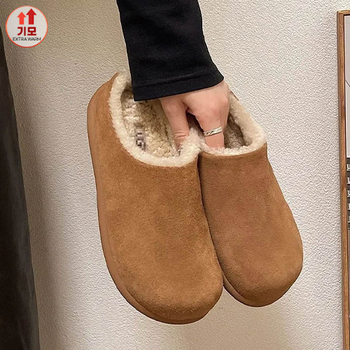 스웨이드 기모안감 겨울 슬리퍼