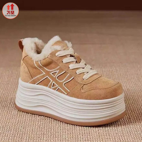 ◈[당일발송]  털기모 통굽 키높이 스니커즈