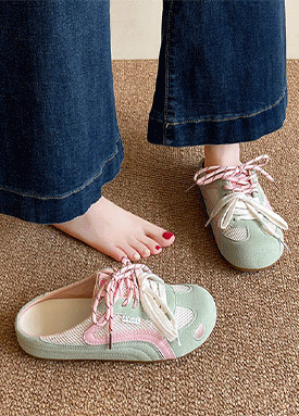 더블 타이 매쉬 서머 뮬 스니커즈