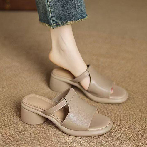 컴포트 미들힐 심플 슬리퍼