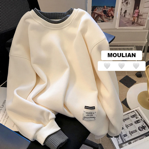 기모 베이직 라운드 맨투맨  