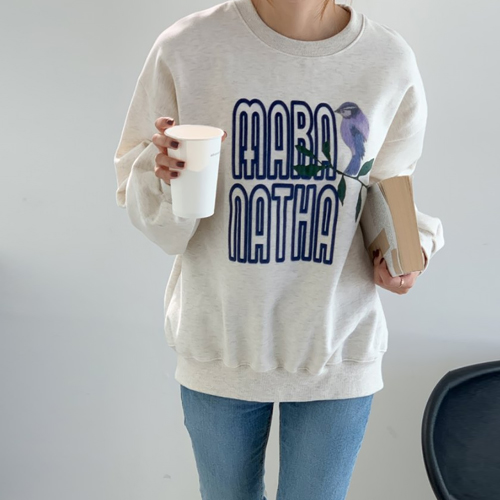 기모 송치 오버핏 맨투맨#