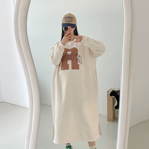  기모 슈퍼R 롱 맨투맨 원피스#