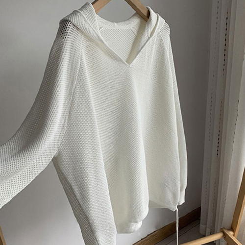 ◈[당일발송] ★금요특가 자정마감 50%★오버핏 펀칭 브이넥 후드 티셔츠