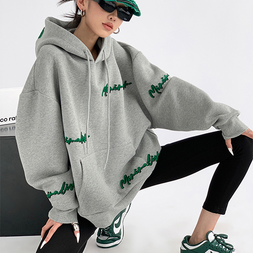 [당일발송] 레터링 루즈핏 후드 티셔츠