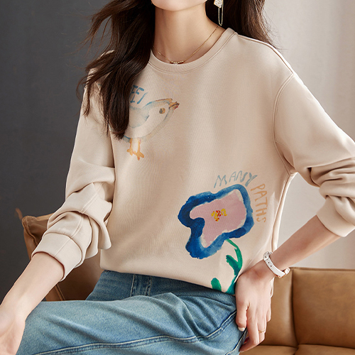 ◈[당일발송] 버드 플라워 나염 베이직 맨투맨