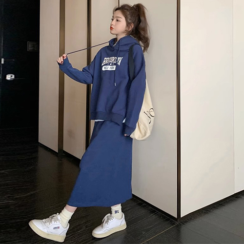 [당일발송] ★일요특가★브루클린 루즈핏 후드 밴딩 스커트 2SET