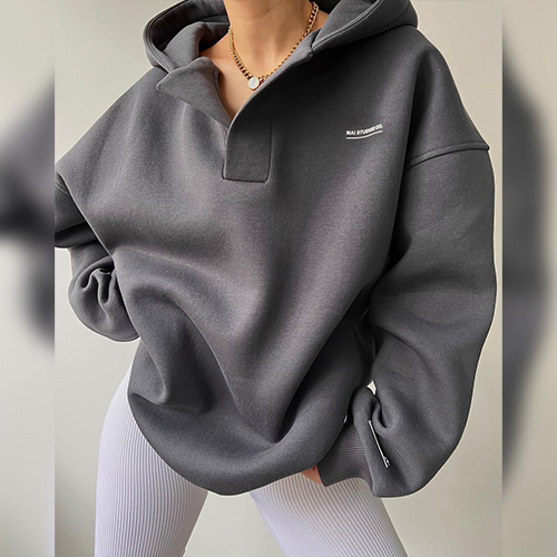 캐주얼 베이직 루즈핏 후드 티셔츠  