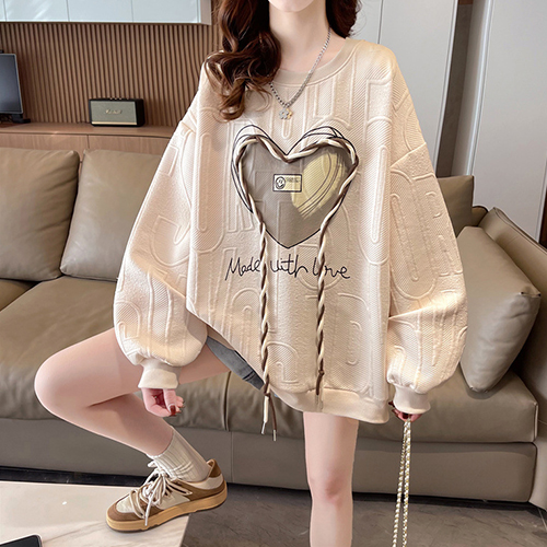 레터링 패턴 러블리 하트 맨투맨