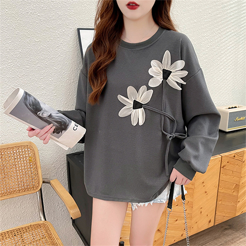 ◈[당일발송] 플라워 리본끈 루즈핏 맨투맨