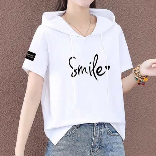 ◈[당일발송] 베이직 프린팅 캐주얼 후드 티셔츠