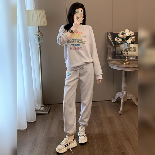 레인보우 레터링 맨투맨&조거팬츠 2SET[일반/기모 2종류]