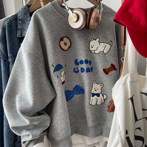 굿데이 퍼피 맨투맨[일반/기모 2종류]