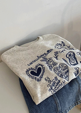 프리 빈티지 자수 맨투맨