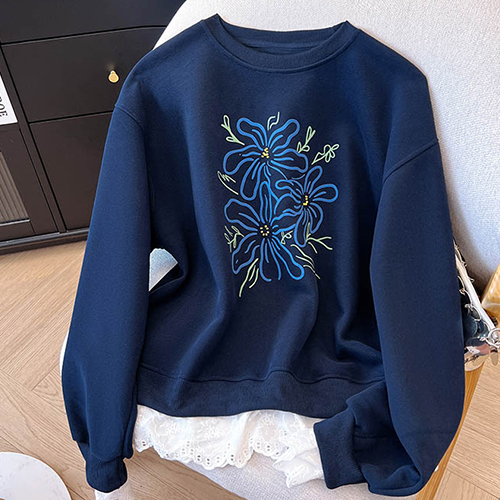 플라워 레이스 맨투맨[일반/기모 2종류]