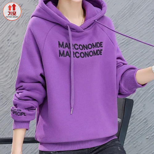 겨울 기모 레터링 후드티