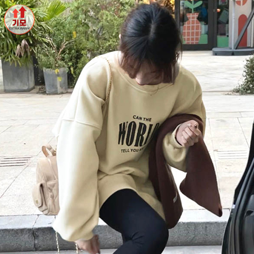 월드 레터링 루즈핏 맨투맨[일반/기모 2종류]