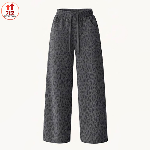 ★수요특가 자정마감 50%★[2SET 상하세트]기모 레오파드 후드 트레이닝 세트