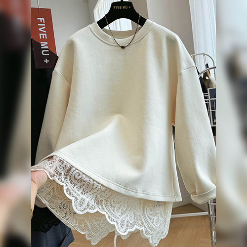 백트임 레이스 레이어 유니크 맨투맨