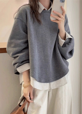 데일리 셔츠 레이어드 맨투맨