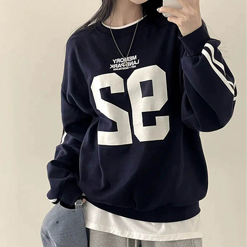 캠퍼스 92 넘버링 루즈핏 맨투맨[일반/기모 2종류]