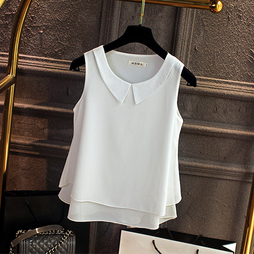 쉬폰 카라 A라인 나시