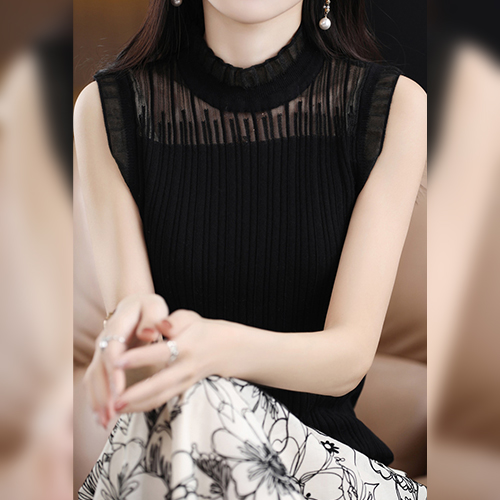 ◈[당일발송] 우아한 시스루 골지 민소매 나시