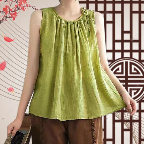 A라인 스트링 슬리브리스 탑