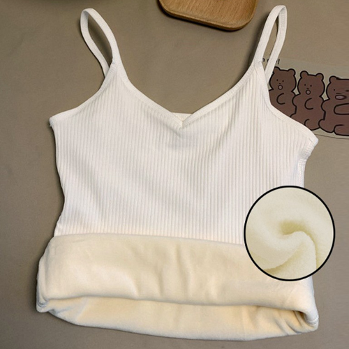 브이넥  소프트 기모 골지 나시