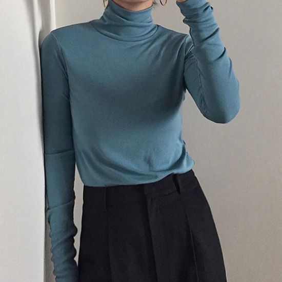 ◈[당일발송] 기모있음 슬림 터틀넥 티셔츠