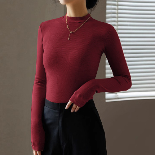 베이직 슬림핏 하프폴라 티셔츠