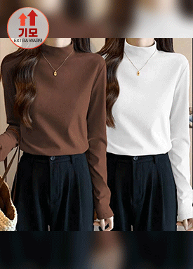 피치기모 하프폴라 티셔츠