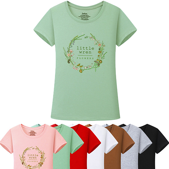 [당일발송] 플라워 아트웍 베이직 반팔 티셔츠