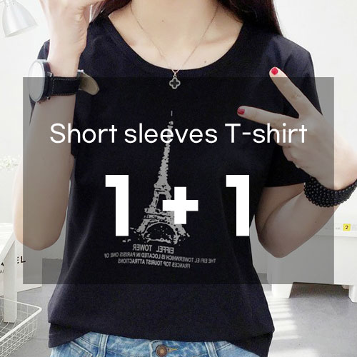 ◈[당일발송] [1+1] 에펠탑 라운드넥 반팔티