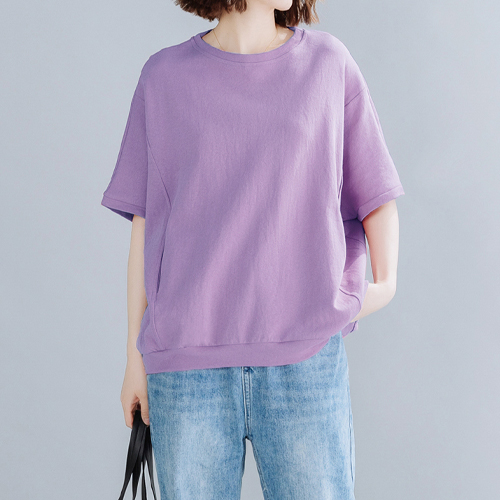 [재입고] 가오리핏 절개라인 포켓 면 반팔티