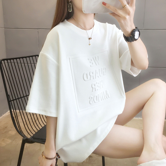 ★기획특가 9990원!★ 음각 폰트 코튼혼방 루즈핏 반팔티