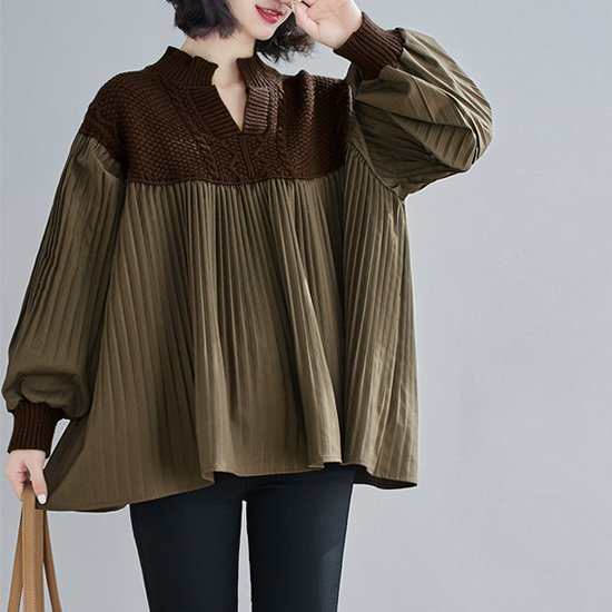 [재입고] 짜임 디테일 플리츠 볼륨핏 티셔츠