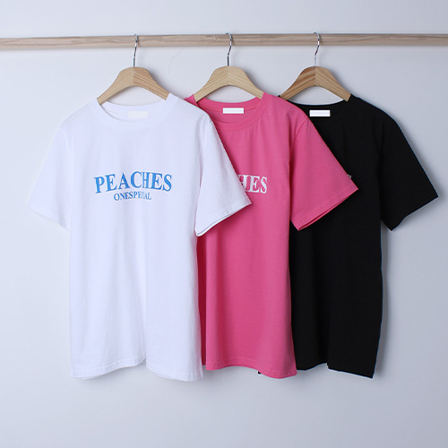 래터 프린팅 피치스 데일리 반팔티