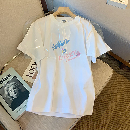 벚꽃 프린팅 박스 반팔 티셔츠