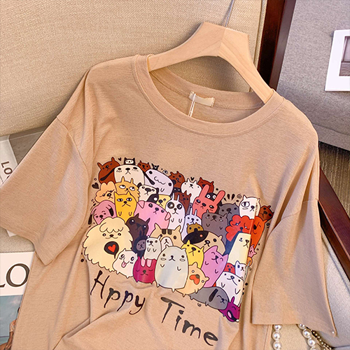 ◈[당일발송] 해피타임 박스 반팔 티셔츠