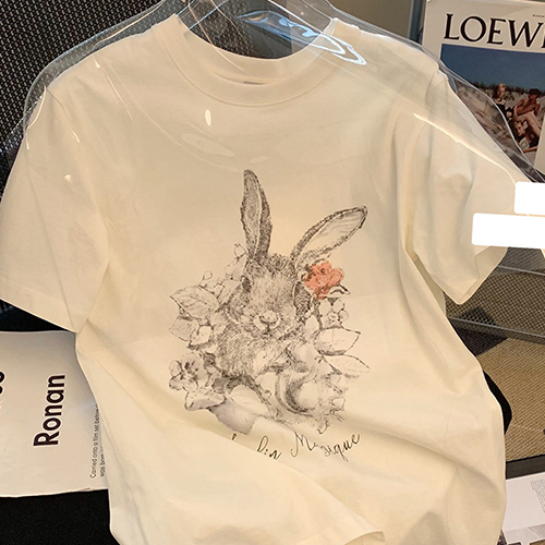 ◈[당일발송] 스케치 래빗 오버핏 반팔 티셔츠