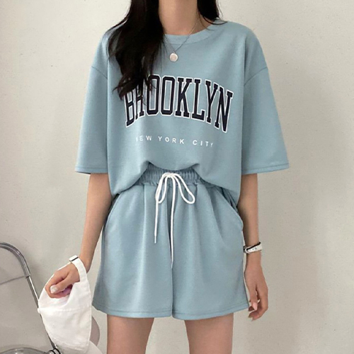 ★목요일 자정마감 9990원★브루클린 시티 캐주얼 반팔 티셔츠+밴딩 팬츠 2SET
