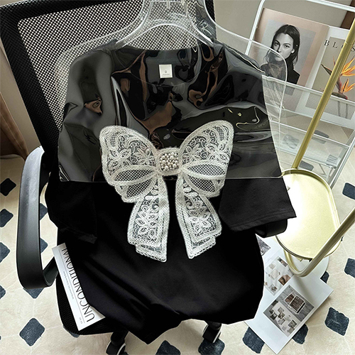 빅 레이스 리본 반팔 티셔츠