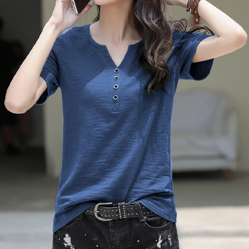 데일리 헨리넥 코튼 티셔츠1